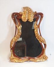 True Vintage Gorgeous Wood Wall Mirror IN Art Nouveau Approx. 55,5 X 35,5 CM