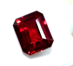 Emerald Cut 8 Ct Burmese Ruby Loose Gemstone Natural Red Ruby From Burma