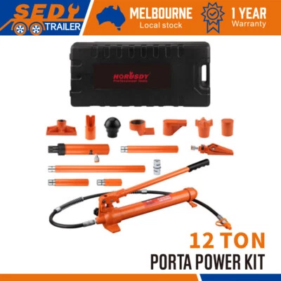 12 Ton Hydraulic Jack Air Pump Lift Ram Body Frame Porta Power Repair Kits Tool - image 1 of 4