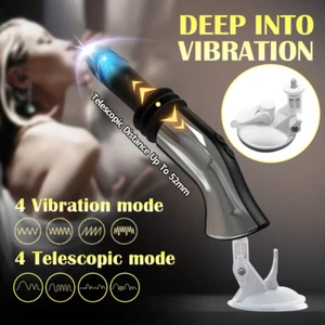 Telescopic Realistic Thrusting Dildo Handfree Vibrator Sex Toys for Women Couple - Picture 1 of 10