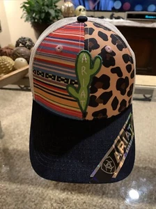 ADULT ARIAT OSFM MULTI PATTERN/MULTI-COLORED SNAPBACK HAT NEW Leopard Mesh Back - Picture 1 of 7