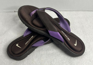 Nike Comfort Footbed Womens Flip Flop Thong Sandals  Brown Purple Sz 11
