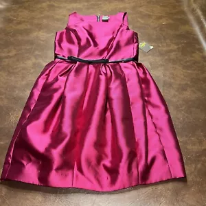 Neu mit Etikett Taylor Hot Pink fuchsia schönes voluminöses Satin Schleife Gürtel Puffkleid 8 - Bild 1 von 4