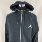 Nike Air Jordan Black All Day Fleece Hoodie Full Zip Sweatshirt 436425-010 Large