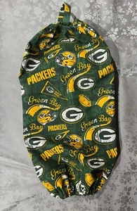 Handmade Green Bay (Packers) Fabric Plastic Grocery Bags Holder 100% Cotton - Picture 1 of 3