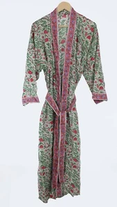 Cotton Kimono Robe Women Gown Floral Printed Women Dress Indian Nightwear Kimono - Picture 1 of 4