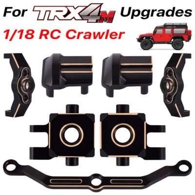 Brass Steering Link Knuckle Diff Cover Caster Blocks C-hubs TRX-4M 1/18 RC Car - Image 1 of 4