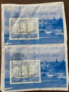 POLAND 2013 2 SOUVENIR SHEETS ON PIECE USED TALL SHIPS -S16112-1 - Picture 1 of 1
