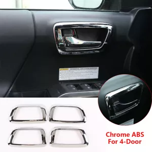 Fit For T@yota T@coma 2016-2020 Chrome ABS Interior Door Handle Bowl Cover Trim - Foto 1 di 12