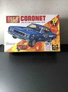 MPC 1968 Dodge Coronet R/T Hardtop con rimorchio 1:25 975 kit modellino plastica F/S - Foto 1 di 6