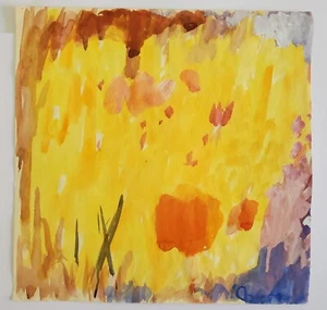 Pintura acuarela tinta paisaje prado flores Gerda Henning herencia - Imagen 1 de 9
