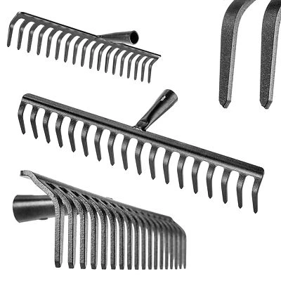 KADAX Gartenharke ohne Stiel, aus Stahl, Rasenrechen, 18 Zinken - Bild 1 von 4