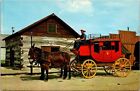Postcard Kansas Old Abilene Town Stagecoach Horses Cowboy Jail Butterfield KS