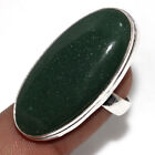 925er Silber Überzogener Nephrit Jade ethnisch Edelstein Ring Schmuck US Size-7
