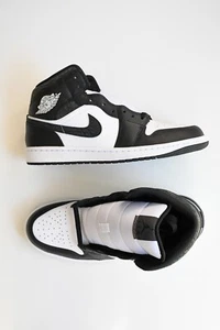 Jordan Men's Air 1 Mid SE Panda Elephant Off Noir/Blk-White-Blk Size 12 - Picture 1 of 5