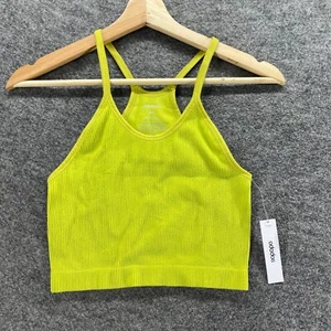 New Ododos Cropped Top Women M/L Yellow V-Neck Sleeveless Spaghetti Strap Casual - Picture 1 of 10