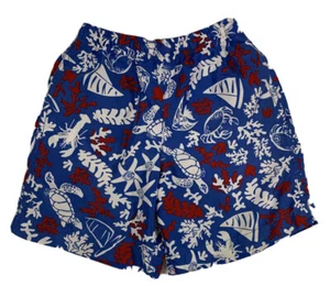 Lands' End Swimsuit Short Board Boy Size 7 Red White Blue Nautical - Picture 1 of 5