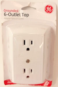 GE 6 Prese Rubinetto Adattatore Messa a Terra Sei Convertitori Presa Elettrica a Parete Nuovo - Foto 1 di 7