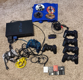 Sony PlayStation 2 PS2 Console Bundle Controllers Games Memory Cards + more