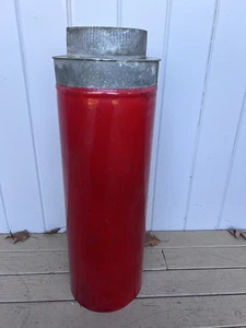 1960s Red Porcelain Fireplace Pipe Malm Preway Straight Tube Section - Picture 1 of 14