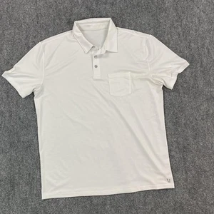 Vuori Polo Shirt Mens Extra Large White Performance Athletic Golf Pocket - Picture 1 of 8