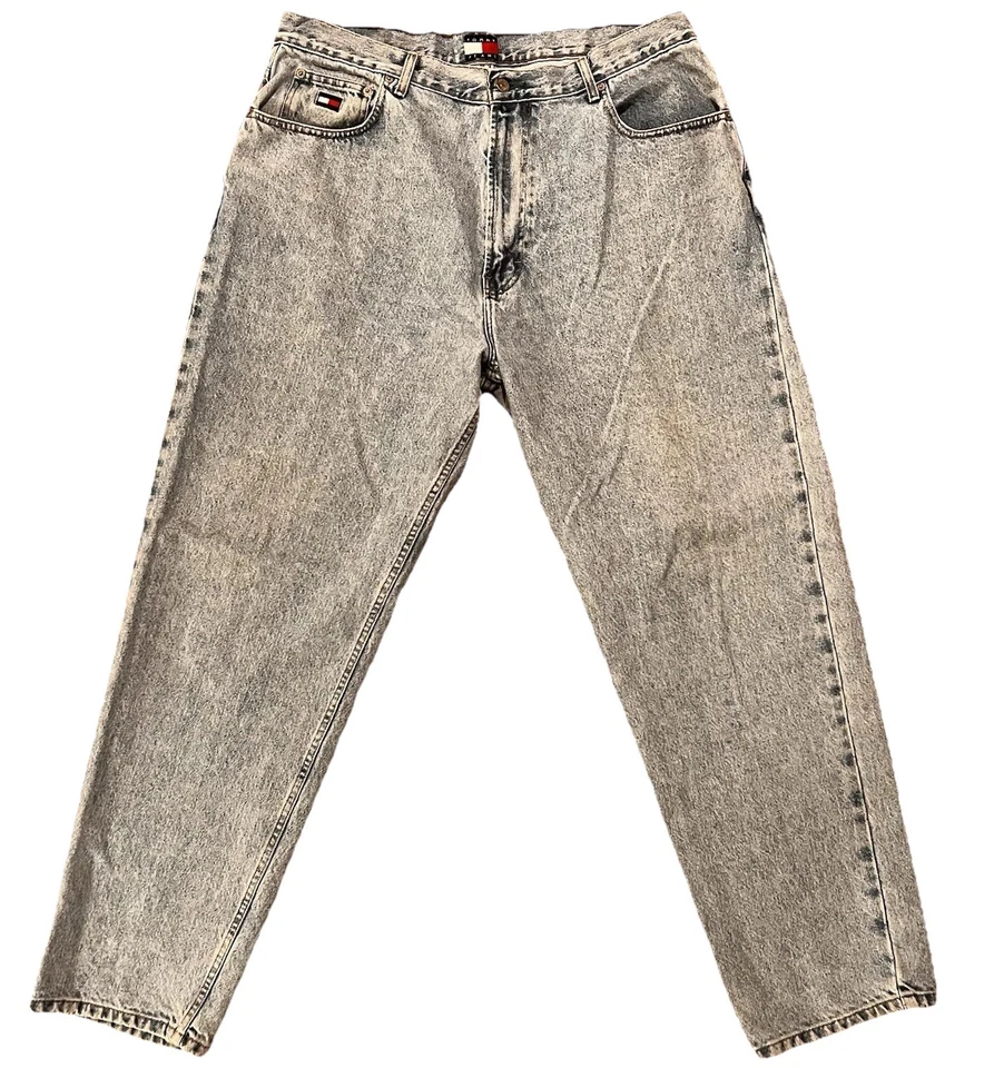 Vintage Tommy Hilfiger Blue Jeans 36x30 Big Patch Baggy Relaxed Loose y2k 90s - Image 1 of 4