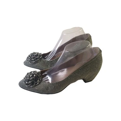 J. Renee Mujer Gris Brillo Eloisa Plateado Detalle Tacones Bloque Talla 10m Foto 1 de 4