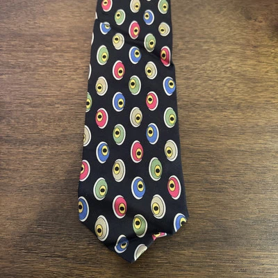 Bullock & Jones Seda Hecha a Mano Lujo Corbata Mal de Ojo Moderno Abstracto Art Nouveau Foto 1 de 3