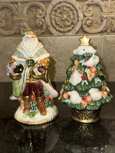 Fitz and Floyd Clairmont Santa y árbol de Navidad sal y pimienta 2006 - Imagen 1 de 6