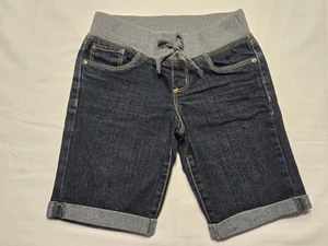 Girls Arizona Jean Co Bermuda Dark Denim Blue Jean Shorts sz 7 Comfort Waistband - Picture 1 of 14