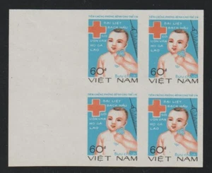 1988 Vietnam Stamps Block 4 Vaccinations Against Disease Sc # 1867 Imperf. MNH - Picture 1 of 1
