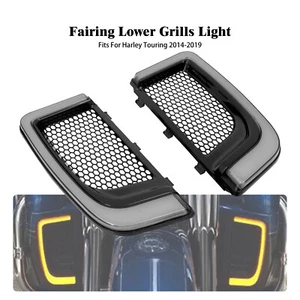 Fairing Lower Grills LED Turn Signal For Harley Touring Road Electra Glide 14-23 - Picture 1 of 13