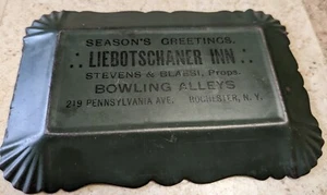 *SEHR SELTEN* ADV. SPITZENSCHALE JAGDSZENE LIEBOTSCHANER GASTHAUS PENN. AVE ROCHESTER NY - Bild 1 von 2