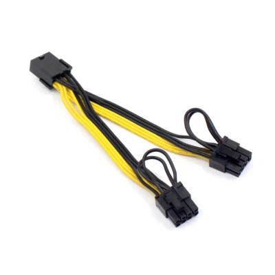 10PCS x PCIE 8 pin Male to Dual PCI-E 6+2 pin Female GPU Power Cable Splitter - Image 1 of 4