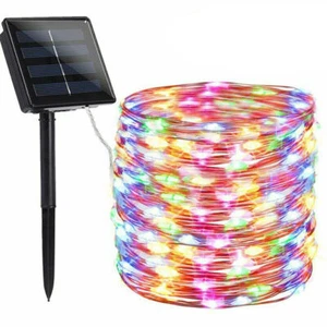99FT 300LED Solar String Lights Outdoor Yard Fairy Lamp Decor Multicolor 8 Modes - Picture 1 of 10