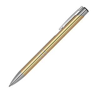 100 Kugelschreiber aus Metall / Farbe: gold - Bild 1 von 4