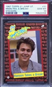 POP 1 PSA 10 RC Johnny Depp 1987 Topps 21 Jump Street Rookie Debut Sticker Promo - Picture 1 of 3