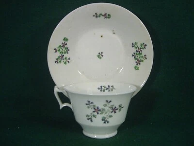 French Sprig Cup Saucer 1815 Staffordshire Porcelain Hilditch Herculaneum or ?? - Image 1 of 4
