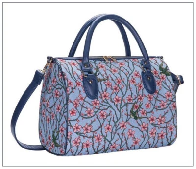 Signare Blossom + Swallow Tapestry Weekend Travel Bag Shoulder Grab Bag Blue Fun - Image 1 of 4