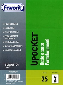 Buste in Plastica Formato Tessera cm. 13x18 - Favorit Upocket - 25 Pezzi - Bild 1 von 1