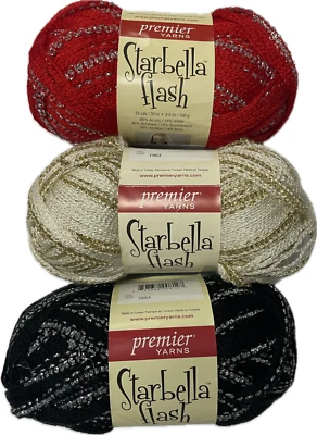 Starbella Flash by Premier Yarns Acrylic / Glitter Ruby, Marble, Starry per unit - Image 1 of 4