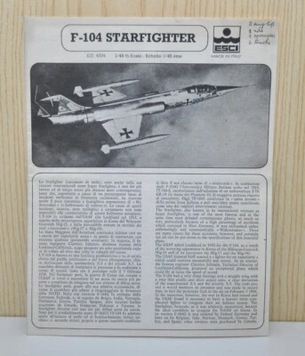 Istruzioni montaggio Esci aereo Lockeed F-104 Starfighter scala 1:72 - Immagine 1 di 4