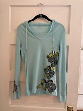TITLE NINE Hooded Waffle Knit Top Long-sleeve Layering Shirt Fitted Size Small