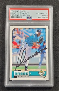 1999 LIVAN HERNANDEZ Signed Upper Deck Baseball Card-FLORIDA MARLINS-PSA - Picture 1 of 4
