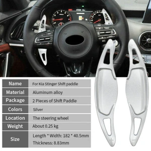 For 2018-UP Kia Stinger CK K8 Steering Wheel Shift Paddle Accessories Silver - Foto 1 di 8