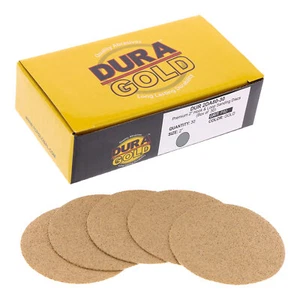 80 Grit 2" Gold Hook & Loop Sanding Discs DA Sanders - Box of 30 Sandpaper - Picture 1 of 5