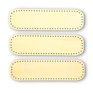 Pack of 3 Wooden Basket Bases/Bottoms with Holes for Pine Needle Baskets - Picture 1 of 8
