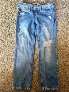 Abercrombie Girls Distressed Straight Leg Denim Jeans sz 8 - 000825 - Picture 1 of 5