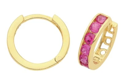 15% OFF SINGLE 9CT HALLMARKED YELLOW GOLD RUBY 10MM DIAM CARTILAG EARRING - Image 1 of 4