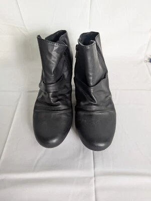 BLOWFISH Black Casual Wedge Heel Booties Side Zipper Black Size 8   #23144 - Image 1 of 4